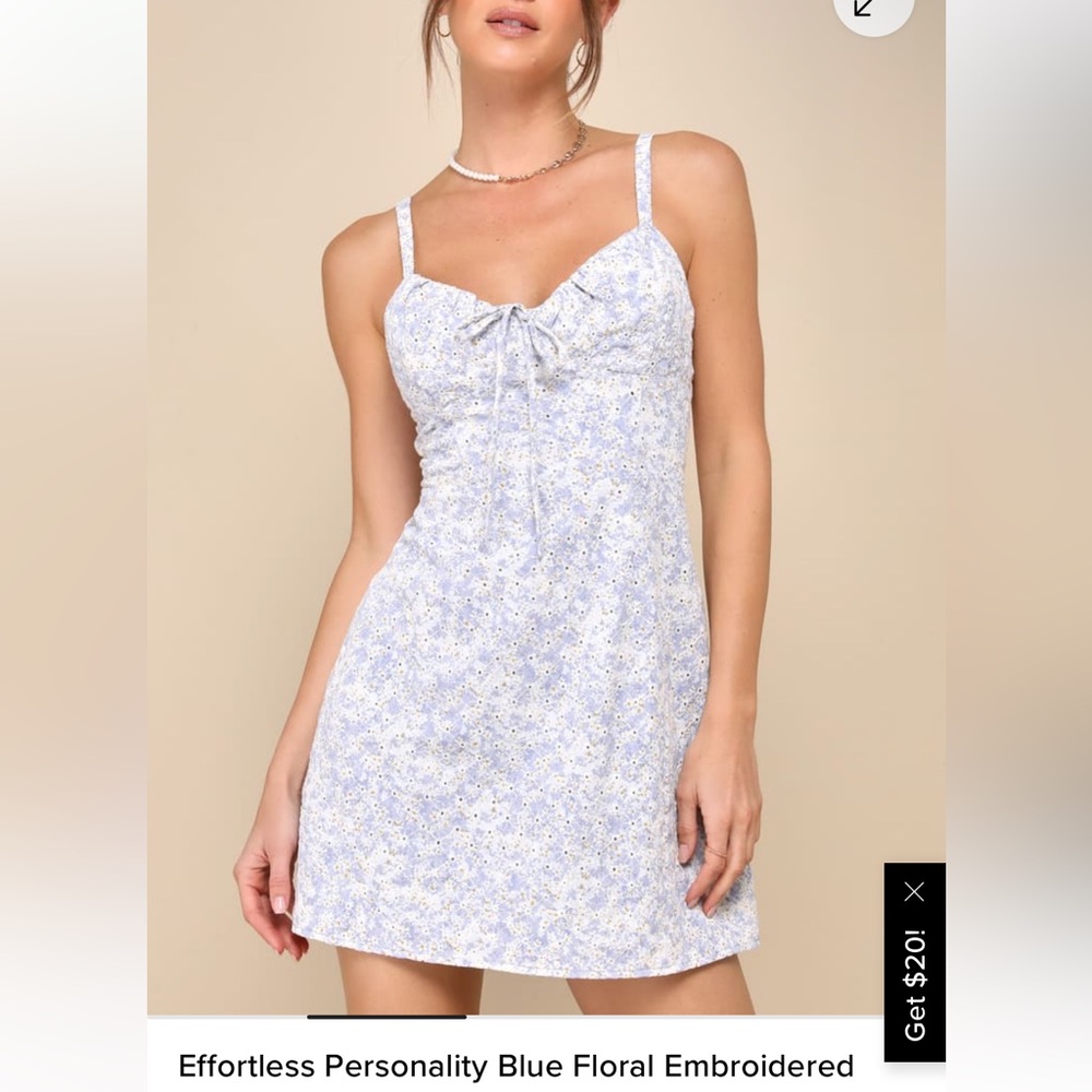 Lulu's Blue Floral Mini Dress